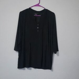 Croft & Barrow Black Button-Down Women's Shirt